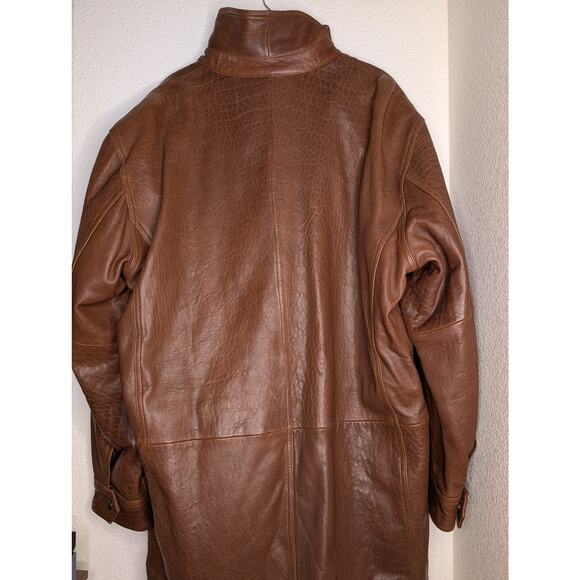 VTG Orvis Men's Genuine Leather Jacket Moto Biker Heavy XL - Picture 2 of 9